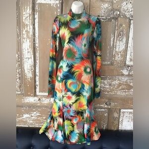 Essential Antwerp Italy Women’s Dress Multicolor Long Sleeve Midi Stretch XS/S